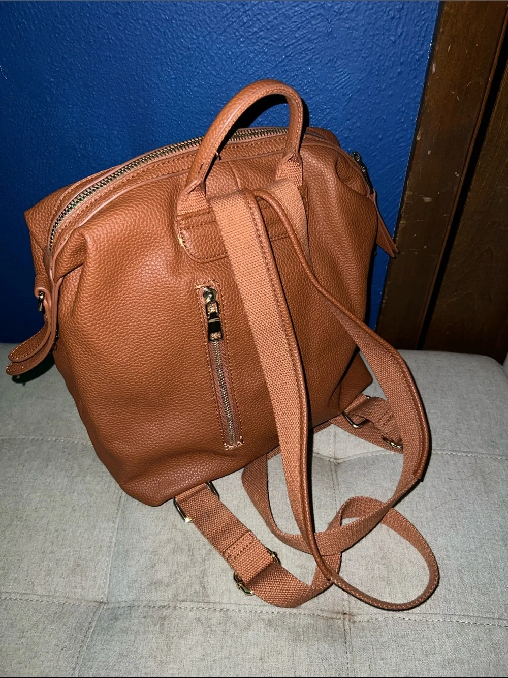 Classic Leather Backpack - Brown